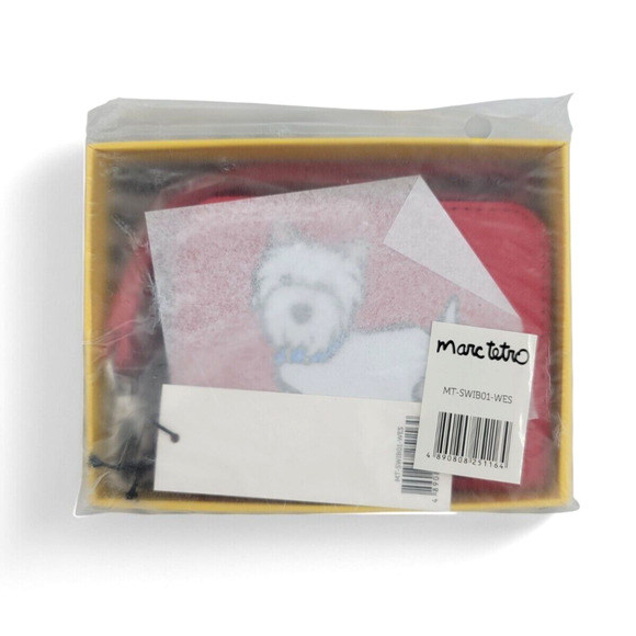 Marc Tetro Westie Dog Wristlet Wallet Red Zippered Coin Purse Card Wallet NEW‎ - Picture 3 of 3